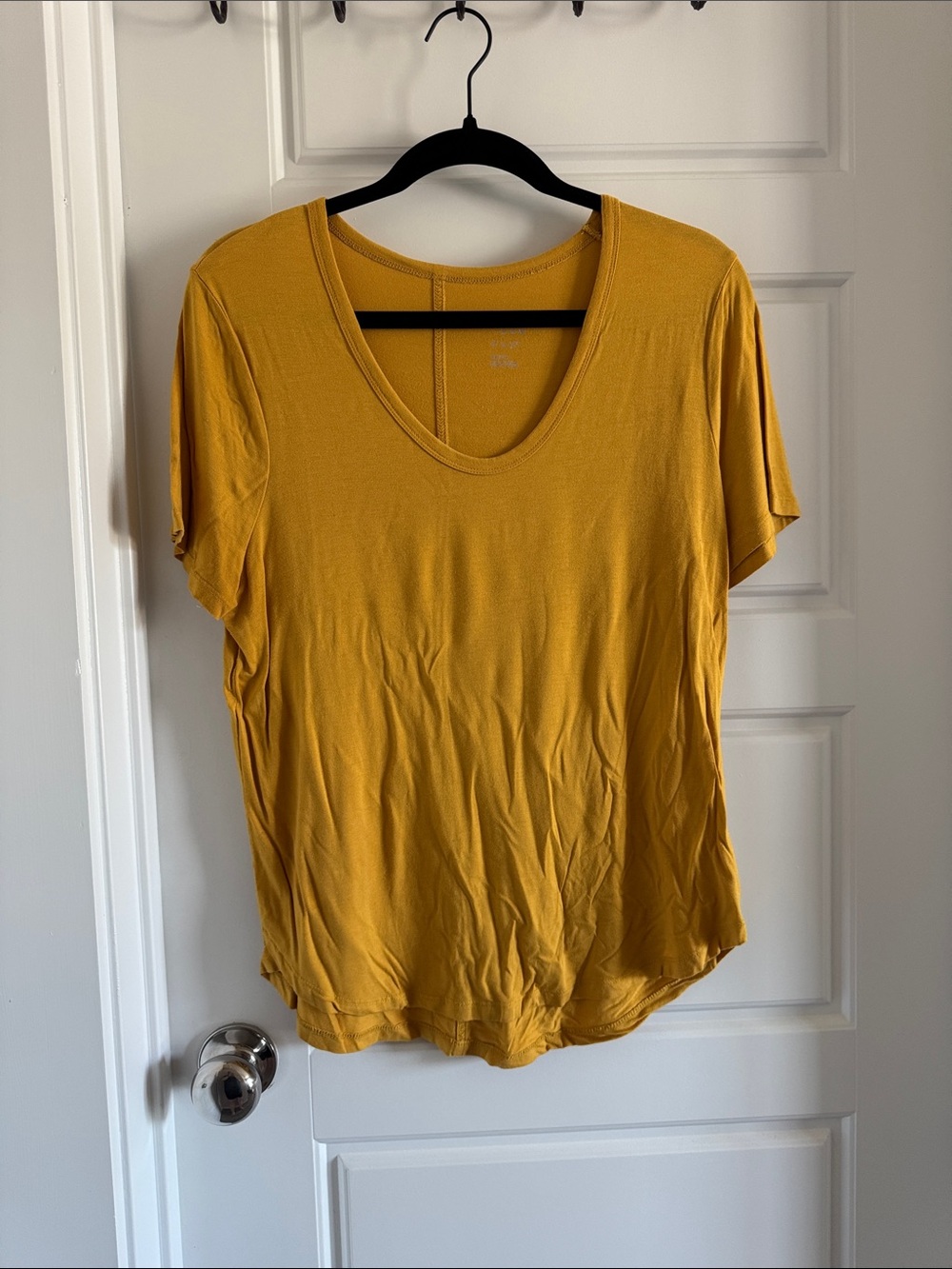 a new day Mustard Short Sleeve Scoop Neck Top